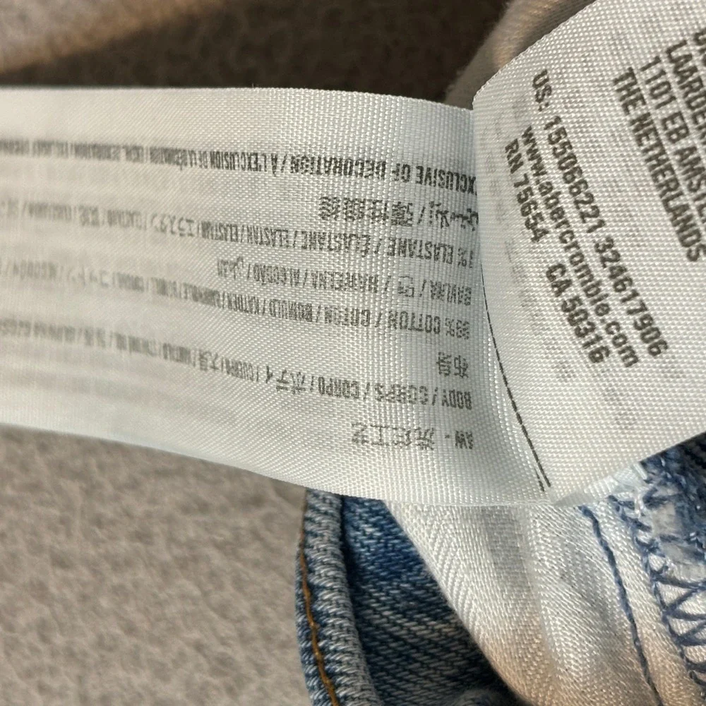 Abercrombie & Fitch Curve Love 90s Straight Ultra High Rise Jeans 25/0XS Light - Picture 9 of 9